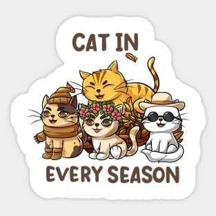 Cat every season warm color Sticker